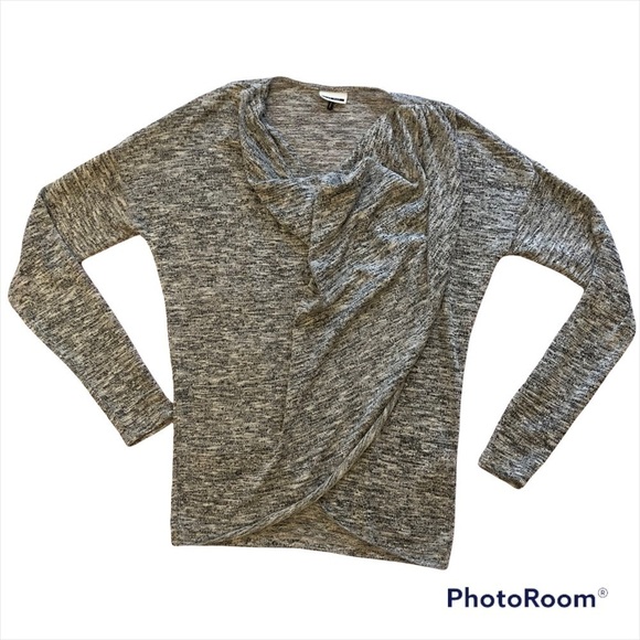 NOISY MAY Crossover Grey lightweight coastal pullover front cowl neck sweater - Picture 3 of 10